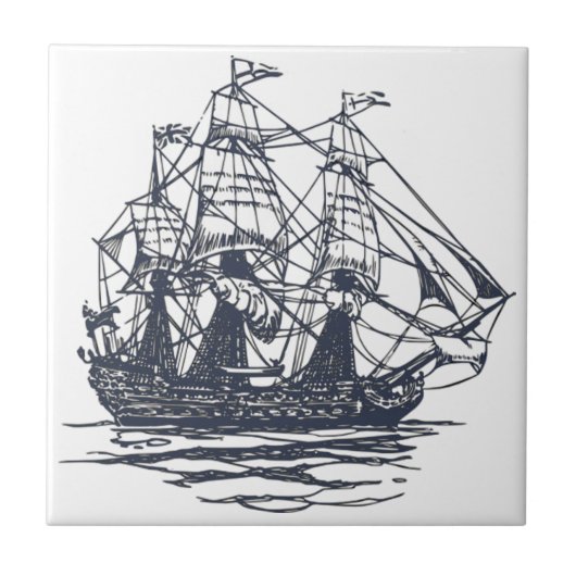 Nautical Ship Tile Tegeltje (Voorkant)