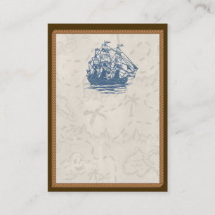 Nautical  Ship Treasure Map Visitekaartje