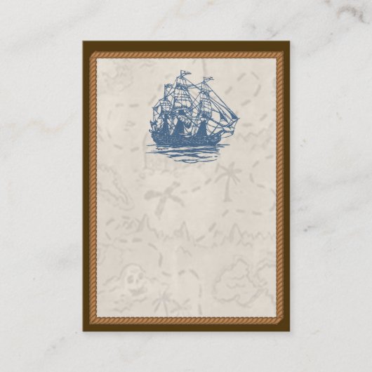 Nautical Ship Treasure Map Visitekaartje (Voorkant)