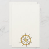 Nautical Ship Wheel 1 Stationery Briefpapier (Voorkant / Achterkant)