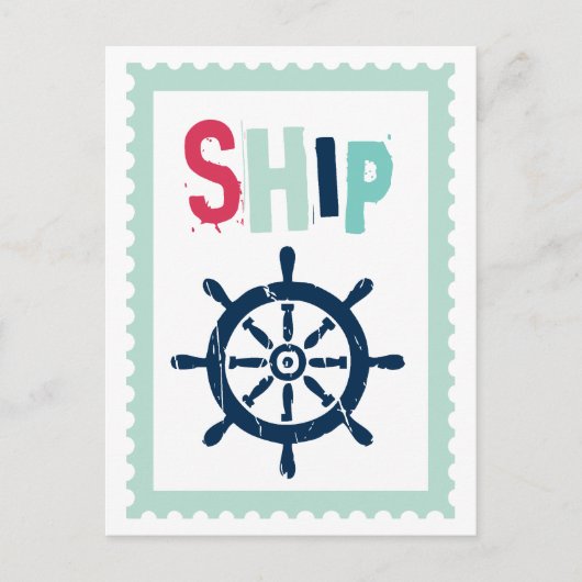 Nautical Ship Wheel Briefkaart (Voorkant)