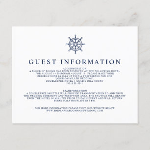 Nautical Ship Wheel Guest Information Informatiekaartje