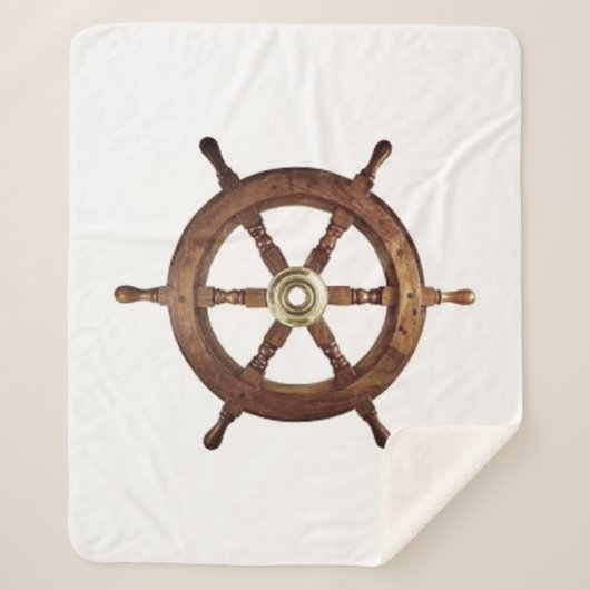 Nautical  Ship Wheel Helm  Sherpa Deken (Voorkant)
