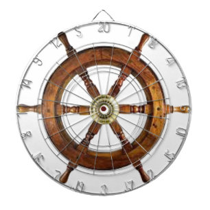 Nautical  Ship Wheel Wooden Helm Dart Board Dartbord