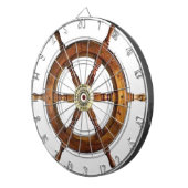 Nautical Ship Wheel Wooden Helm Dart Board Dartbord (Voorkant Rechts)