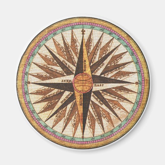 Nautical  Ship's Compass Navigator Sailing Magneet (Voorkant)