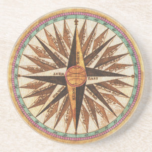 Nautical  Ship's Compass Navigator Sailing Zandsteen Onderzetter