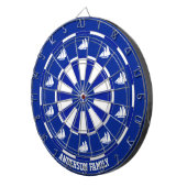 Nautical Ships on Navy Blue & White Dartbord (Voorkant Rechts)