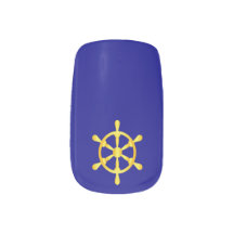 Nautical Ships Wheel Blue)