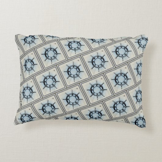 Nautical Ship's Wheel for Navigation Accent Kussen (Achterkant)