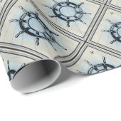 Nautical Ship's Wheel for Navigation Cadeaupapier (Rol Hoek)