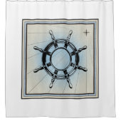 Nautical Ship's Wheel for Navigation Douchegordijn (Voorkant)
