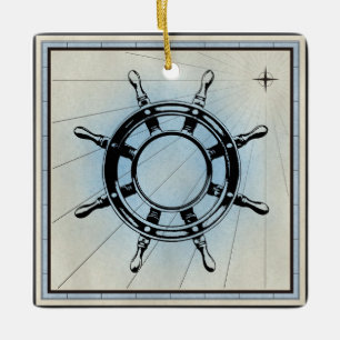  Nautical Ship's Wheel for Navigation Keramisch Ornament