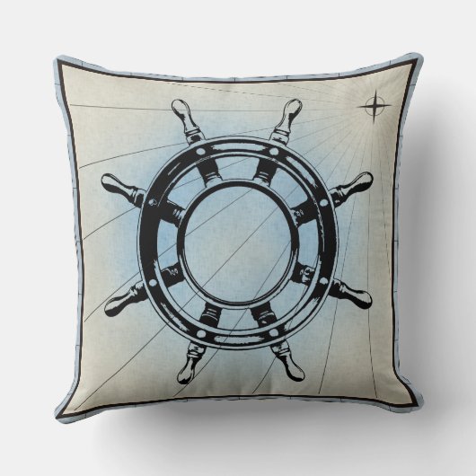 Nautical Ship's Wheel for Navigation Kussen (Achterkant)