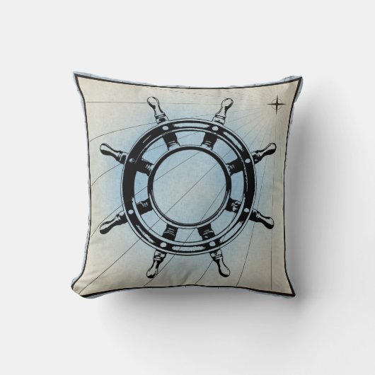 Nautical Ship's Wheel for Navigation Kussen (Voorkant)