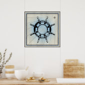 Nautical Ship's Wheel for Navigation Poster (Keuken)