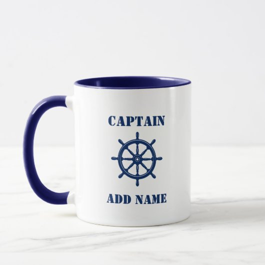 Nautical Ships Wheel Helm Kapitein of Boat Name Mok (Links)