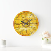 Nautical Ships Wheel Roman Numeral Grote Klok (Huis)