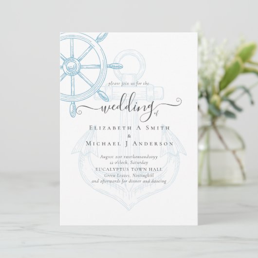 Nautical Ships Wheel Wedding (Staand voorkant)