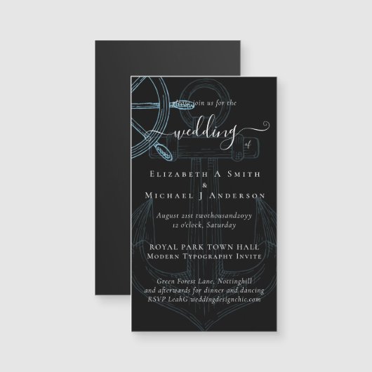 Nautical Ships Wheel Wedding (Voorkant / Achterkant)