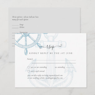 Nautical Ships Wheel Wedding Briefkaart