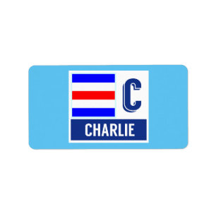 Nautical Signal Code Flag C "Charlie" Etiket