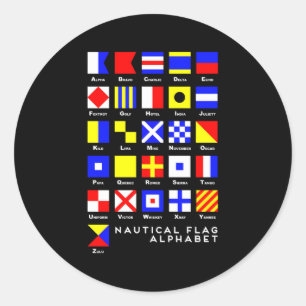 Nautical Signal Flag Alphabet Ronde Sticker