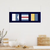 Nautical Signal Flags ACK Nantucket Poster (Keuken)