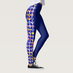 Nautical Signal Flags Decor on Leggings