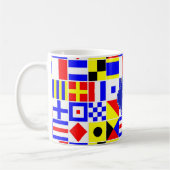 Nautical Signal Flags Royal Quatrefoil Monogram Koffiemok (Links)