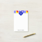 Nautical Signal Flags Royal Quatrefoil Monogram Post-it® Notes (Op bureau)