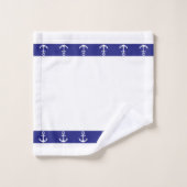 Nautical Simple, Elegant, Anchors on Blue & White (Gant de toilette)