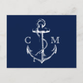 Nautical Sketch Anchor | RSVP van maankeuze Uitnodiging Briefkaart (Voorkant)