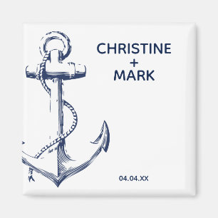 Nautical Sketch Anchor Wedding Magneet