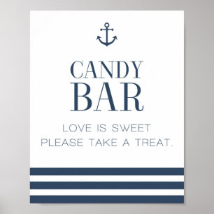 Nautical Snoep Bar Wedding Sign Poster