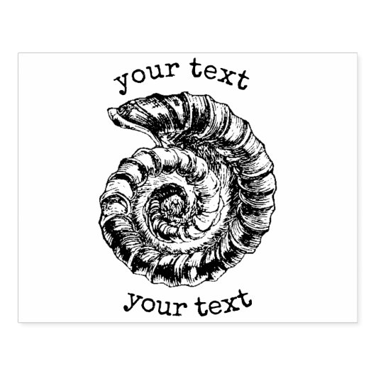  Nautical Spiral Zee Shell met de Tekst van de Dou Rubberstempel (Afrduk)