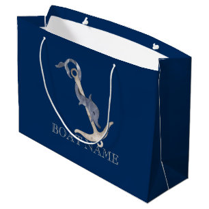 Nautical Spirit Anchor Dolphin Navy Blue Groot Cadeauzakje