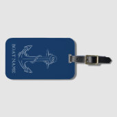 Nautical Spirit Anchor Navy Blue Bagagelabel (Voorkant (horizontaal))
