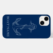 Nautical Spirit Anchor Navy Blue Case-Mate iPhone Case (Achterkant (horizontaal))