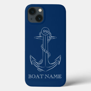 Nautical Spirit Anchor Navy Blue iPhone 13 Hoesje