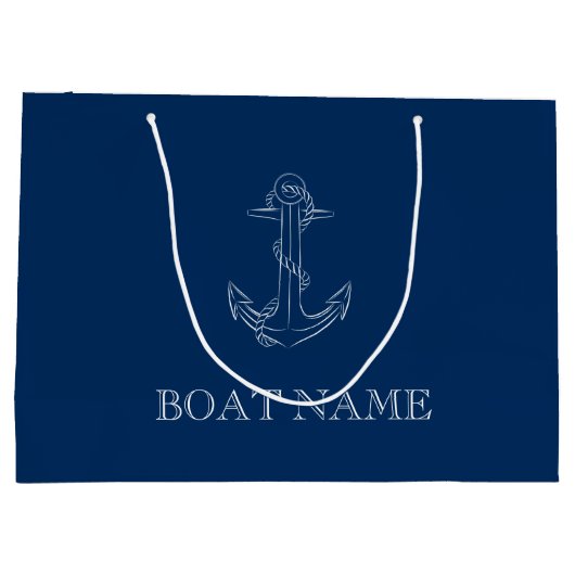 Nautical Spirit Anchor Navy Blue Groot Cadeauzakje (Achterkant)