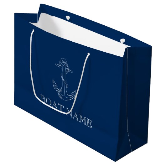 Nautical Spirit Anchor Navy Blue Groot Cadeauzakje (Voorkant Gekanteld)