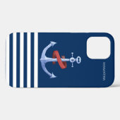 Nautical Spirit Anker, Marineblauw Case-Mate iPhone Case (Achterkant (horizontaal))
