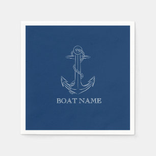 Nautical Spirit Anker Navy Blauw Servet