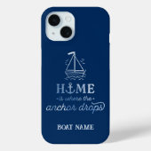 Nautical Spirit Boat Navy Blue Case-Mate iPhone Case (Achterkant)