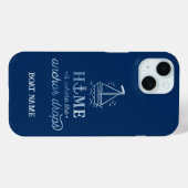 Nautical Spirit Boat Navy Blue Case-Mate iPhone Case (Achterkant (horizontaal))