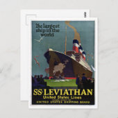 Nautical SS Leviathan Cruise Briefkaart (Voorkant / Achterkant)