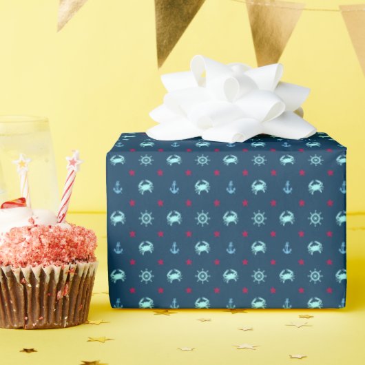Nautical Star Pattern Cadeaupapier (Verjaardagsfeest)