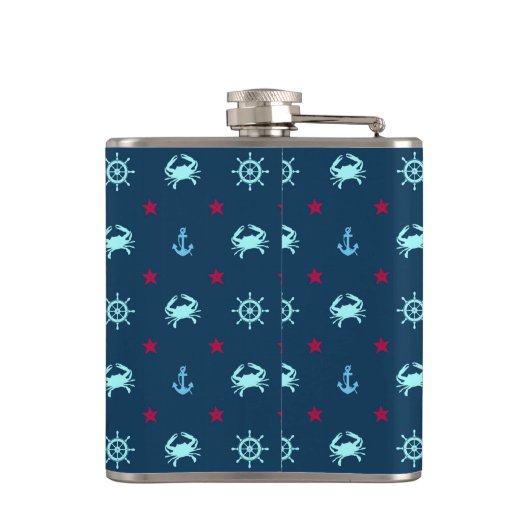 Nautical Star Pattern Heupfles (Achterkant)