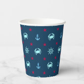Nautical Star Pattern Papieren Bekers (Achterkant)